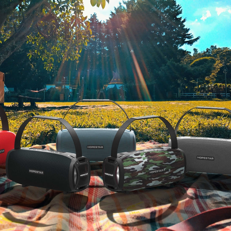 HOPESTAR H24 Pro TWS Altoparlante Bluetooth strutturato portatile impermeabile da esterno con luce ritmica, supporto chiamate in vivavoce e disco U e scheda TF e AUX e FM da 3,5 mm, H24 Pro Black, H24 Pro Grey, H24 Pro Blue, H24 Pro Red