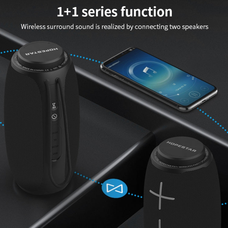 HOPESTAR P31 TWS Altoparlante Bluetooth portatile con testa stile lente impermeabile per esterni con luce colorata a LED, supporto per chiamate in vivavoce e disco U e scheda TF e AUX e FM da 3,5 mm, P31 Black, P31 Green, P31 Grey, P31 Red