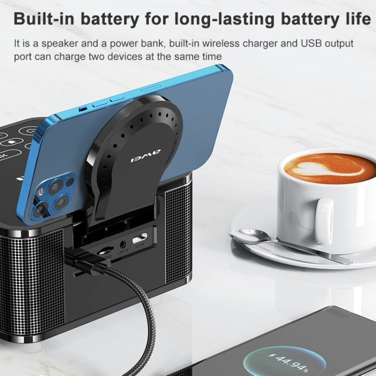 Altoparlante Bluetooth 5.0 con ricarica wireless awei Y332, supporto per chiamate vocali in vivavoce