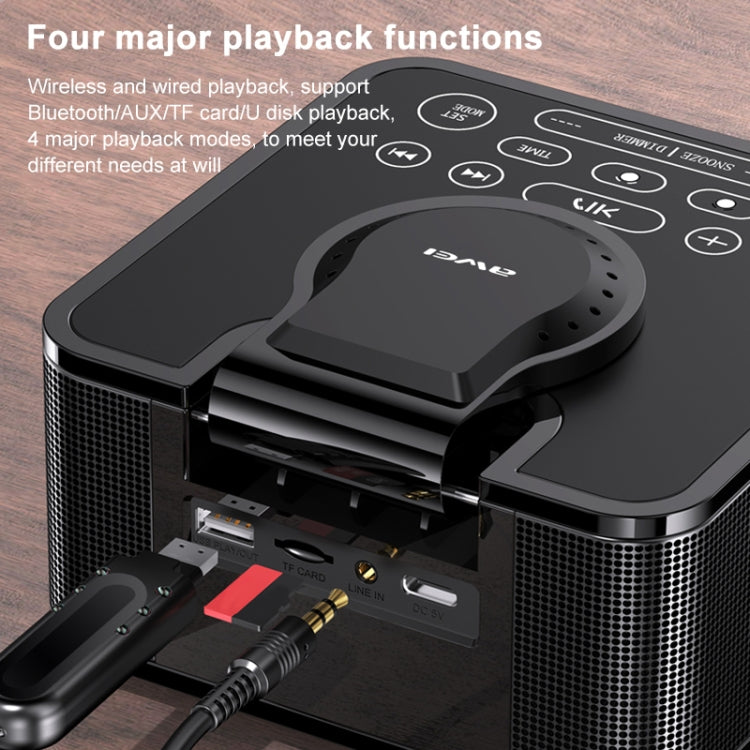 Altoparlante Bluetooth 5.0 con ricarica wireless awei Y332, supporto per chiamate vocali in vivavoce