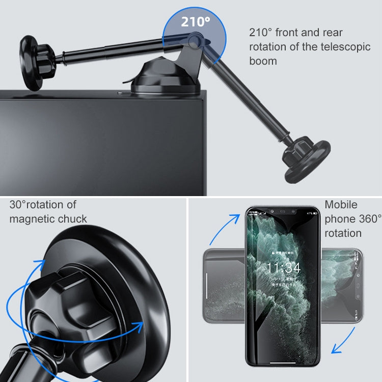 Supporto per cellulare da auto girevole magnetico retrattile universale, Magnetic Retractable Rotating Phone Holder