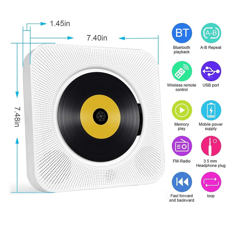 Il lettore CD portatile con altoparlante Bluetooth e display digitale di seconda generazione con telecomando, Digital Display