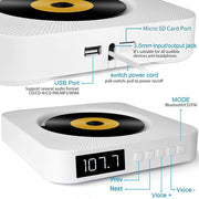 The second generation portable CD player with Bluetooth speaker and digital display with remote control, Digital Display