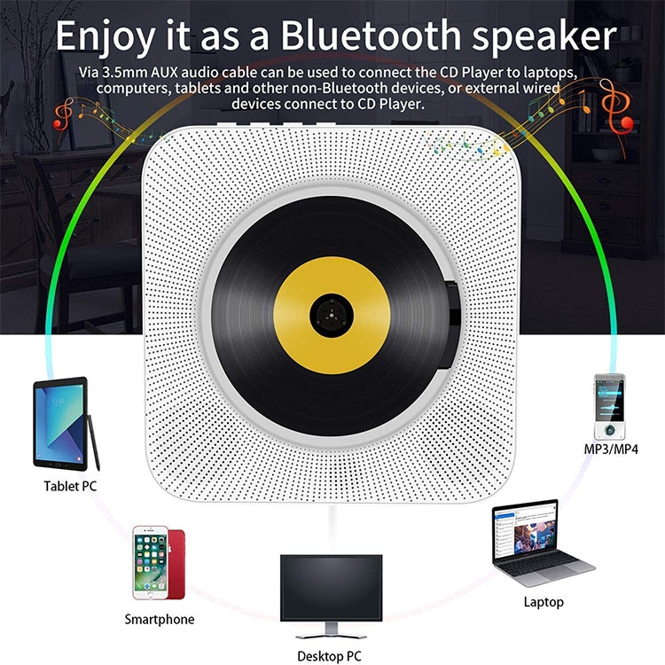 Lettore CD portatile con altoparlante Bluetooth e telecomando