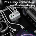 Caricabatteria da auto multifunzione doppio PD + doppio QC WLX-K26 da 40 W, WLX-K26