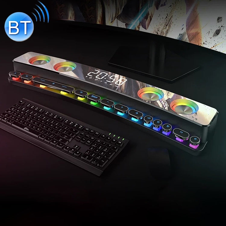 SOAIY SH39 Effetto di illuminazione a spettro colorato + Pulsanti meccanici + Sveglia + Altoparlante Bluetooth per giochi domestici da tavolo con batteria, Deluxe Edition
