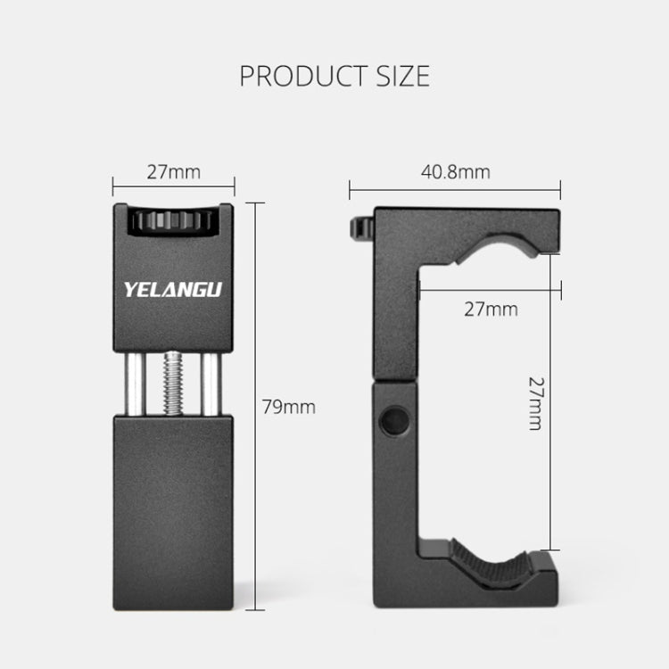 YELANGU PC142 Staffa porta telefono stile manopola con supporto base per pattino freddo, PC142