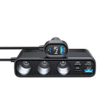 JOYROOM JR-CL06 9 in 1 154W PD USB-C / Type-C + Dual QC3.0 USB + 3 USB + 3 fori per accendisigari Display digitale Caricatore per auto, JR-CL06