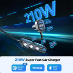 JOYROOM JR-CL06 9 in 1 154W PD USB-C / Type-C + Dual QC3.0 USB + 3 USB + 3 fori per accendisigari Display digitale Caricatore per auto, JR-CL06