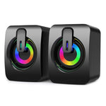 A2 USB 2.0 Mini altoparlante da tavolo per computer portatile illuminato con controllo via cavo, Illuminated