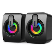 A2 USB 2.0 Mini altoparlante da tavolo per computer portatile illuminato con controllo via cavo, Illuminated