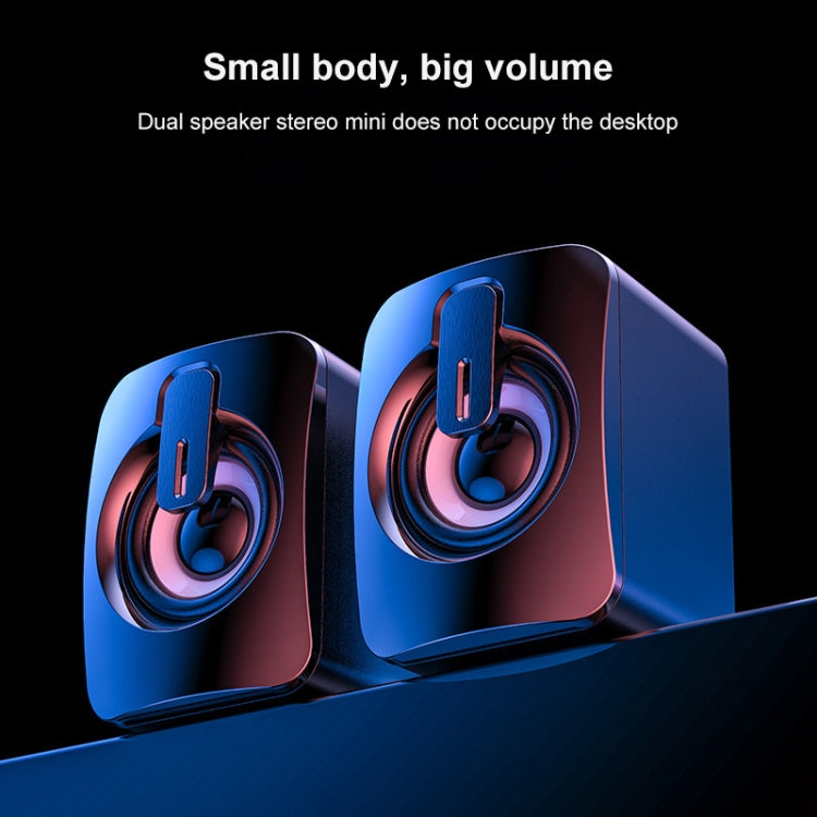 A2 USB 2.0 Mini altoparlante da tavolo per computer portatile illuminato con controllo via cavo, Illuminated