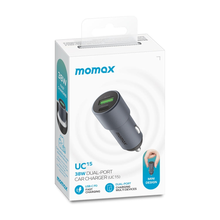 Caricatore per auto a doppia porta MOMAX UC15 38W PD + QC3.0, 38W
