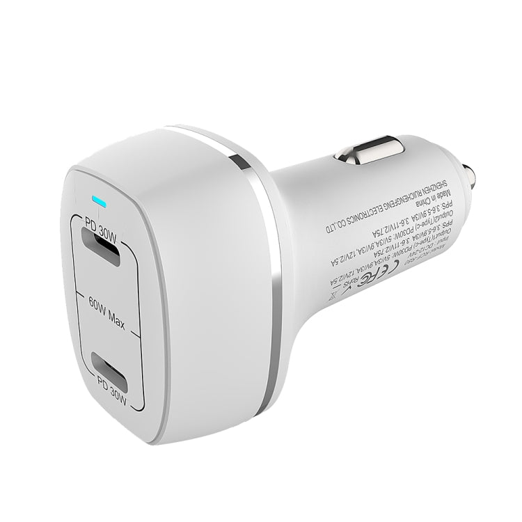 Caricabatteria per auto a ricarica rapida PD da 60 W a doppia porta ACC-580