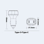 Caricabatteria per auto a ricarica rapida PD da 60 W a doppia porta ACC-580
