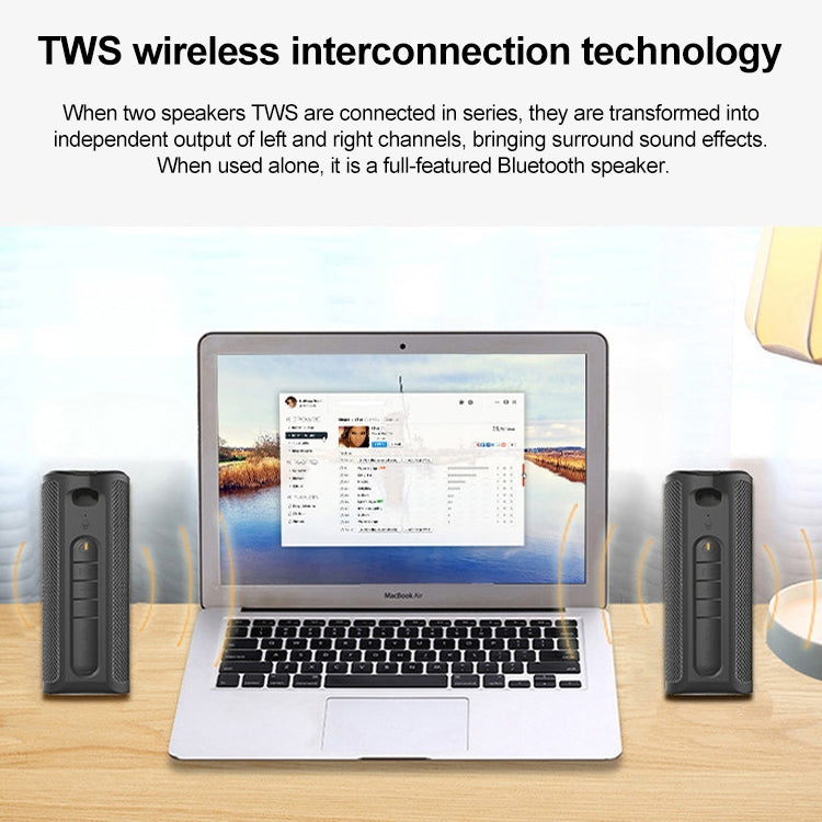 EBS-603 Altoparlante Bluetooth wireless surround 3D audio TWS impermeabile portatile da esterno