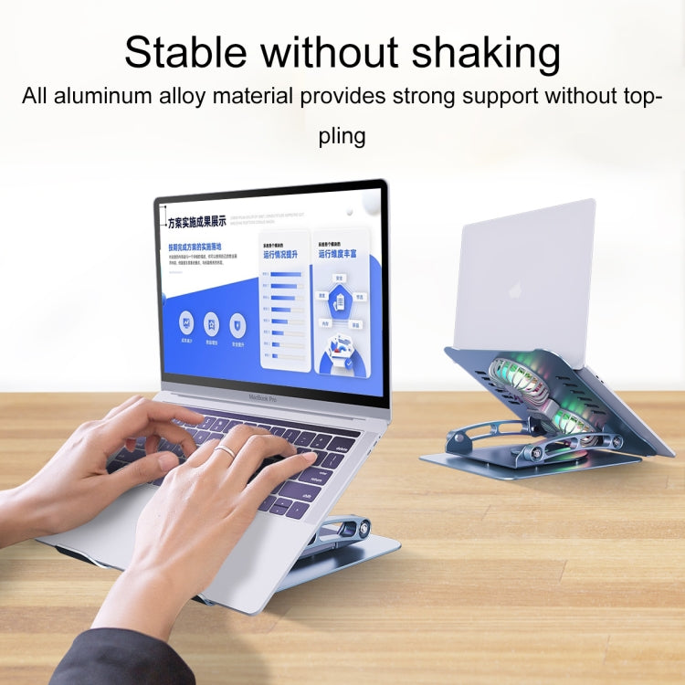 Staffa ventilazione laptop pieghevole in alluminio