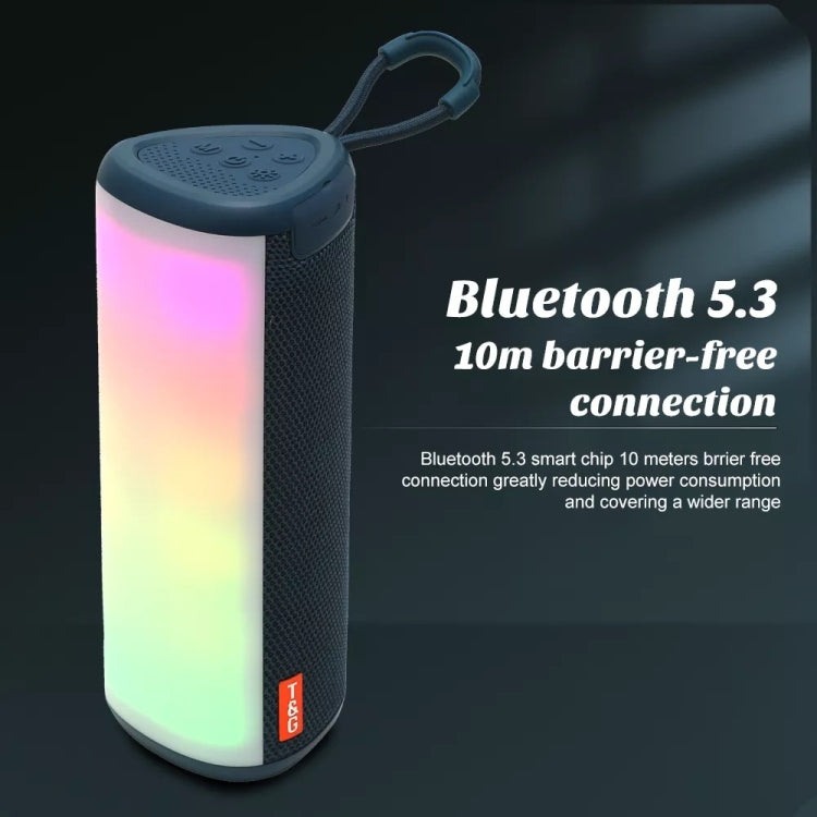 Subwoofer da esterno per altoparlante wireless Bluetooth portatile T&G TG357 con luce colorata RGB e TWS, TG357