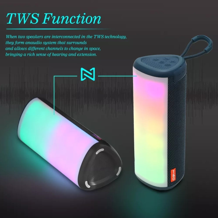 Subwoofer da esterno per altoparlante wireless Bluetooth portatile T&G TG357 con luce colorata RGB e TWS, TG357