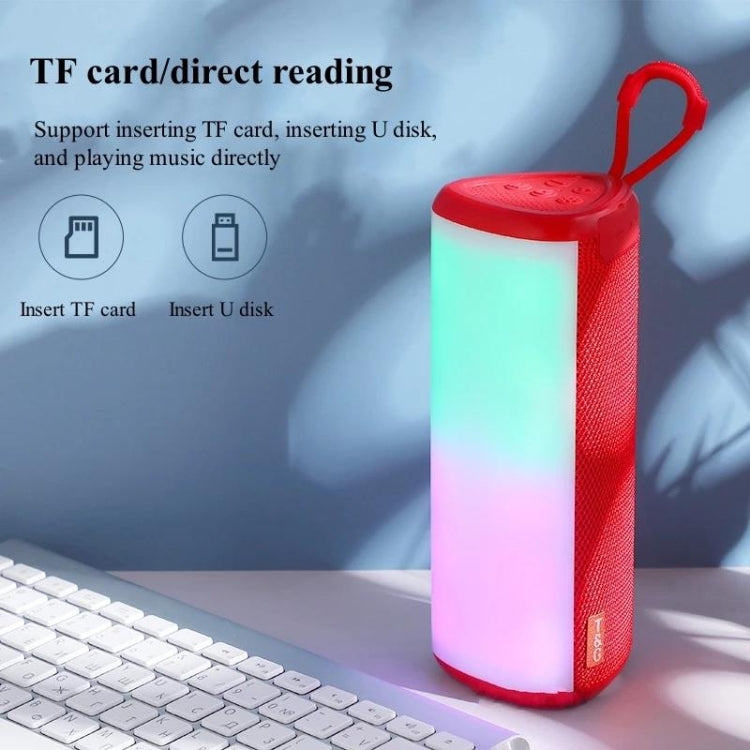 Subwoofer da esterno per altoparlante wireless Bluetooth portatile T&G TG357 con luce colorata RGB e TWS, TG357