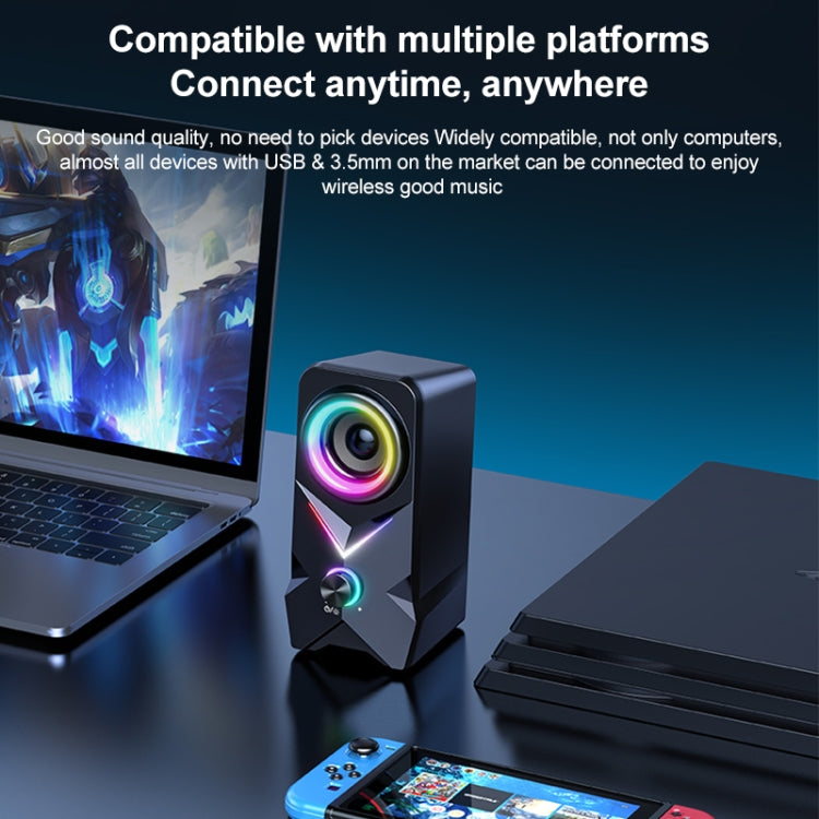 Altoparlante wireless Bluetooth USB portatile da esterno con luce RGB L2, L2
