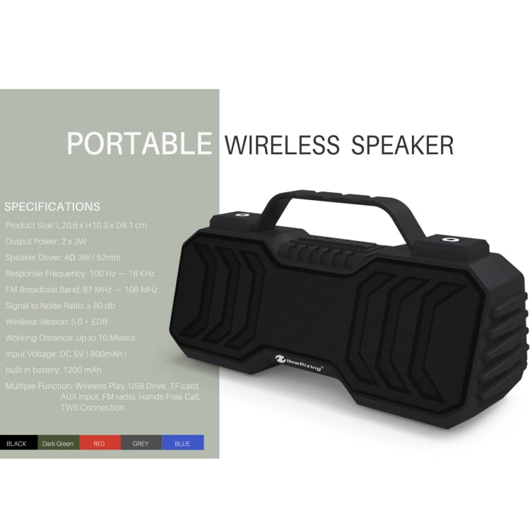 NewRixing NR-2029 Altoparlante stereo Bluetooth wireless portatile con funzione TWS