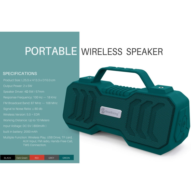 NewRixing NR-4500 Altoparlante stereo Bluetooth wireless portatile Supporto altoparlante funzione TWS / FM