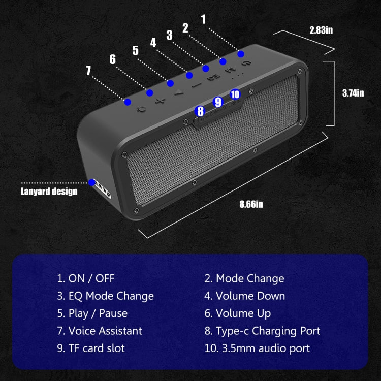 XDOBO Wake 1983 IPX7 Altoparlante Bluetooth wireless portatile da esterno impermeabile