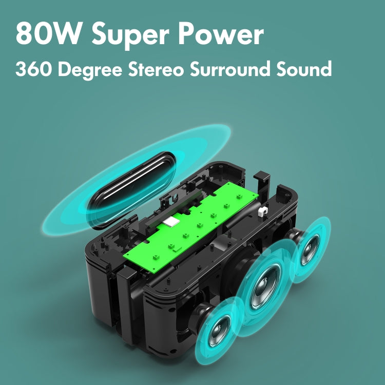 XDOBO X8 Plus Altoparlante Bluetooth wireless da 80 W Subwoofer esterno Supporto TWS e scheda TF e disco U, X8 Plus