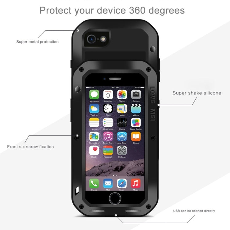 LOVE MEI per iPhone 7 Custodia protettiva in metallo antiscivolo antipolvere professionale e potente