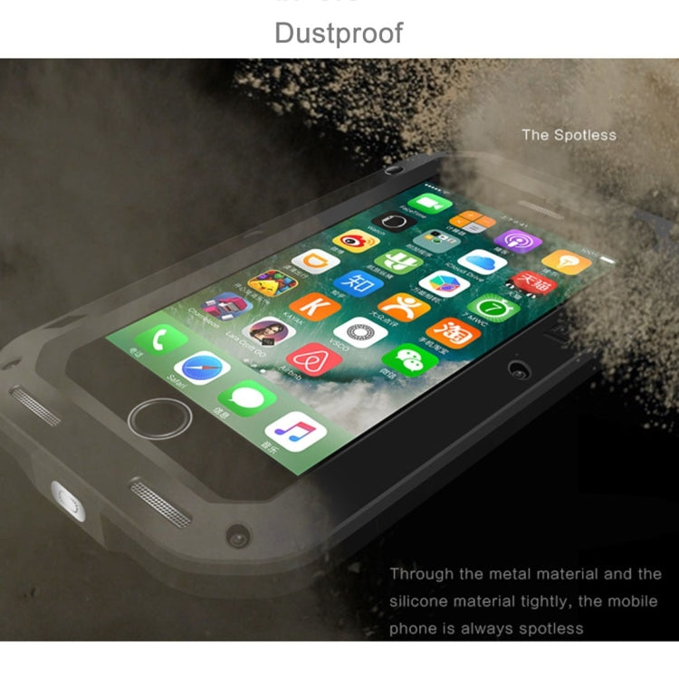 LOVE MEI per iPhone 7 Custodia protettiva in metallo antiscivolo antipolvere professionale e potente