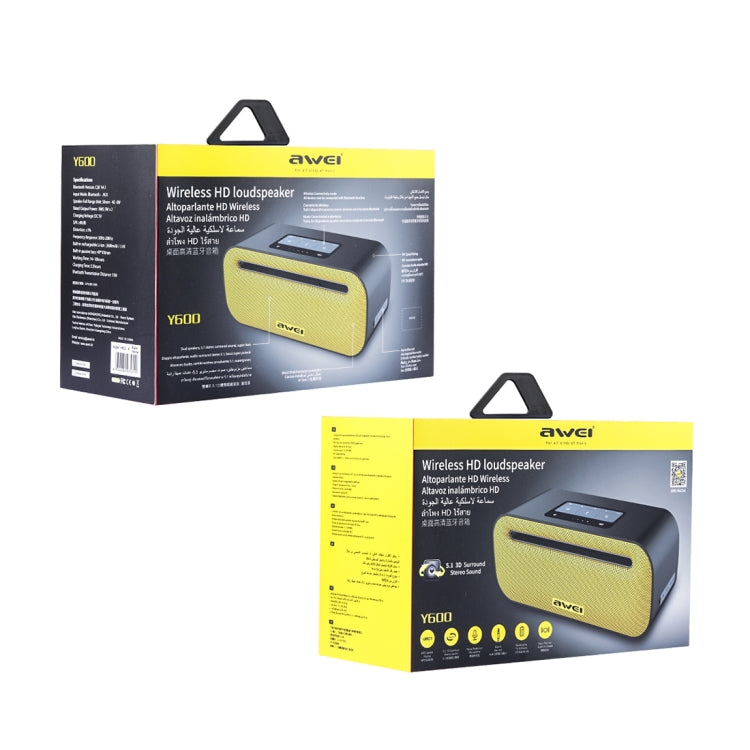 Altoparlante Bluetooth wireless awei Y600 con stereo 3D, microfono integrato, supporto scheda TF/AUX/NFC, Y600