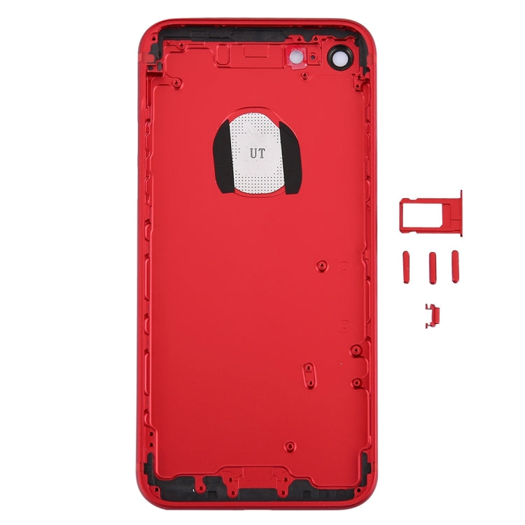 6 in 1 per iPhone 7 (cover posteriore (con obiettivo fotocamera) + vassoio scheda + tasto controllo volume + pulsante accensione + tasto vibrazione interruttore mute + segnaletica) Cover alloggiamento completo, For iPhone 7(Assembly)