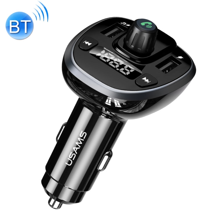 USAMS US-CC115 C21 Caricatore per auto wireless FM con doppio display digitale USB 3.4A, US-CC115 C21