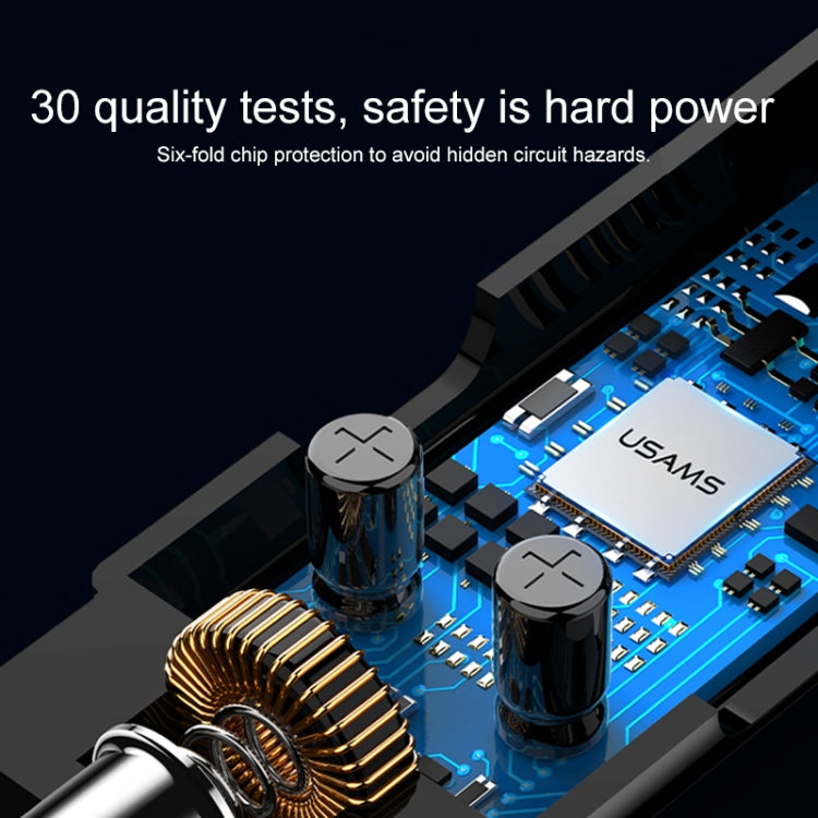 USAMS US-CC115 C21 Caricatore per auto wireless FM con doppio display digitale USB 3.4A, US-CC115 C21
