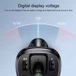 USAMS US-CC115 C21 Caricatore per auto wireless FM con doppio display digitale USB 3.4A, US-CC115 C21