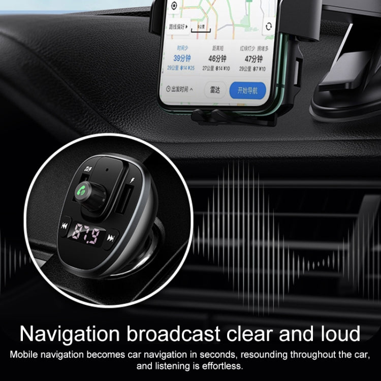 USAMS US-CC115 C21 Caricatore per auto wireless FM con doppio display digitale USB 3.4A, US-CC115 C21
