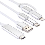 Cavo adattatore HDMI 3 in 1 Micro USB, 8 pin e Tipo C