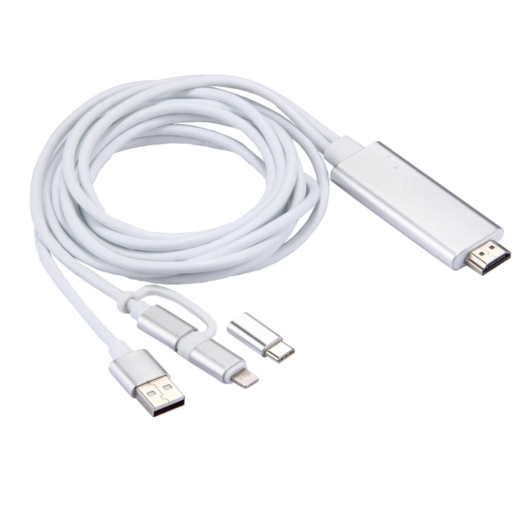 Cavo adattatore HDMI 3 in 1 Micro USB, 8 pin e Tipo C