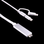 Cavo adattatore HDMI 3 in 1 Micro USB, 8 pin e Tipo C