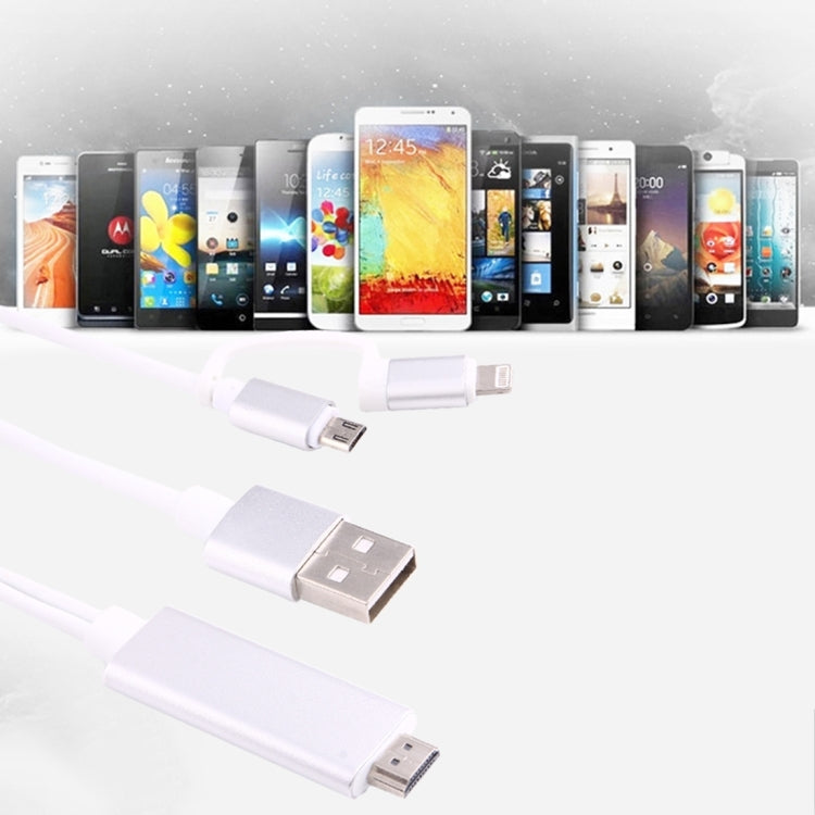 Cavo adattatore HDMI 3 in 1 Micro USB, 8 pin e Tipo C