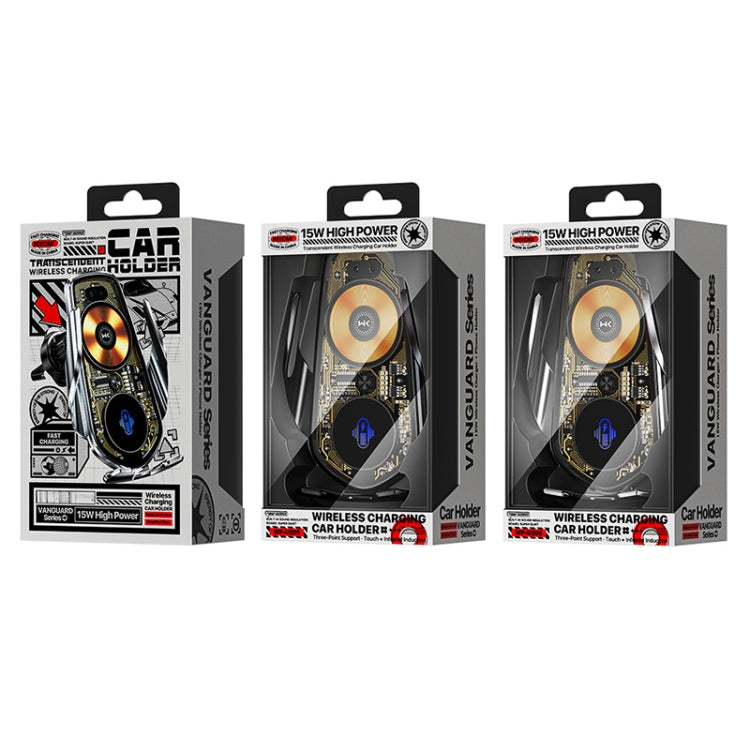 WK WP-U205 Supporto per auto con ricarica wireless trascendente serie Vanguard da 15 W, WP-U205