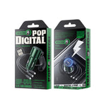 WK WP-C44 Pop Digital Series Ciahung 3-in-1 Caricatore per auto veloce Dual-USB cablato da 33 W, WP-C44 (Black), WP-C44 (Green), WP-C44 (Silver)