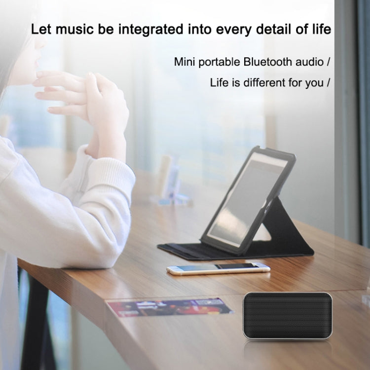 Mini altoparlante Bluetooth wireless ultrasottile portatile da esterno BT209, supporto scheda TF e chiamate in vivavoce, Black, Silver