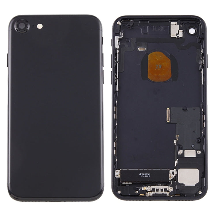 Battery Back Cover Assembly with Card Tray for iPhone 7, For iPhone 7 (Full Assembly), For iPhone 7, For iPhone 7 (Jet Black)