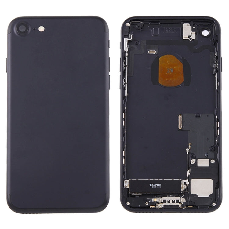 Battery Back Cover Assembly with Card Tray for iPhone 7, For iPhone 7 (Full Assembly), For iPhone 7, For iPhone 7 (Jet Black)