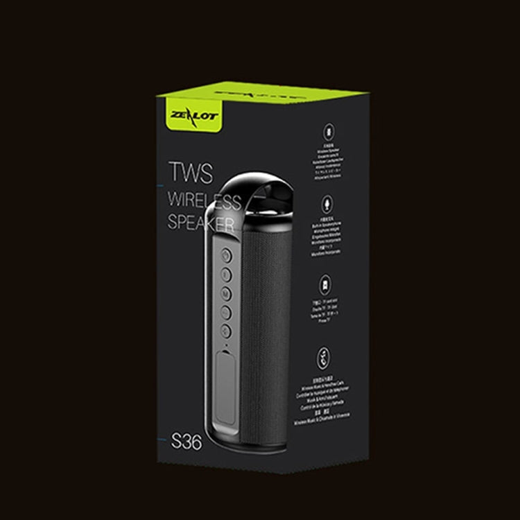 ZEALOT S36 Altoparlante Bluetooth wireless portatile per bassi pesanti con microfono incorporato, supporto per chiamate in vivavoce, scheda TF e AUX