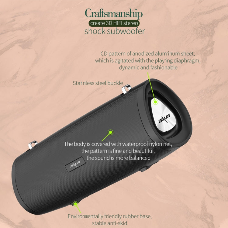 ZEALOT S38 Subwoofer portatile Altoparlante Bluetooth wireless con microfono incorporato, supporto per chiamate in vivavoce, scheda TF e AUX