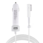 Caricabatteria da auto con interfaccia USB da 60 W 5,1 V 2,1 A con cavo dati interfaccia MagSafe da 16,5 V 3,65 A L, 16.5V 3.65A L MagSafe