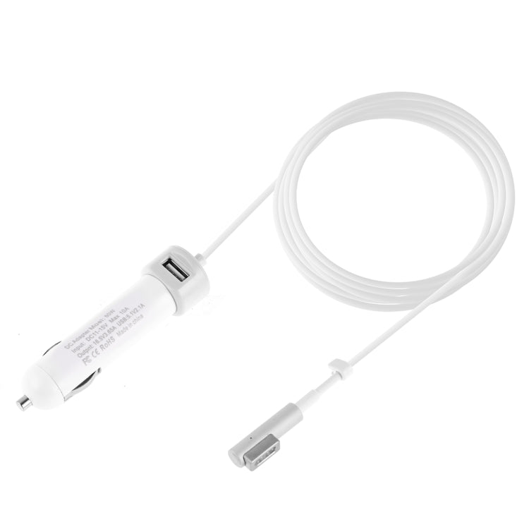 Caricabatteria da auto con interfaccia USB da 60 W 5,1 V 2,1 A con cavo dati interfaccia MagSafe da 16,5 V 3,65 A L, 16.5V 3.65A L MagSafe